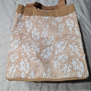 Tan and Cream Nature-Inspired Tote Bag